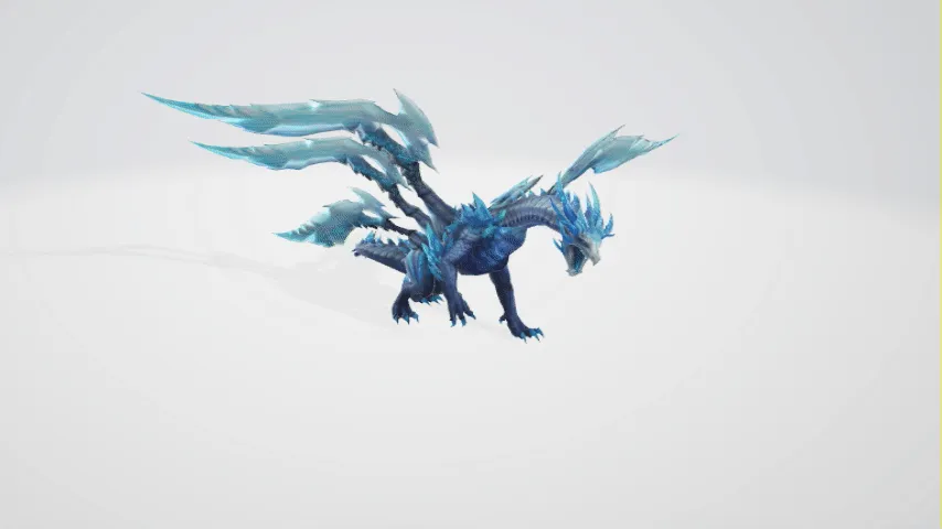 冰龙 冰凌神龙 神龙 冰龙王 寒冰龙绑定动画模型 -1
