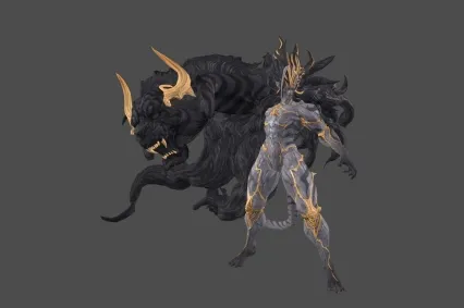 猛虎人 黑暗魔兽 变异人 变形人魔 兽人战士 地狱恶魔 死神带骨骼绑定动画