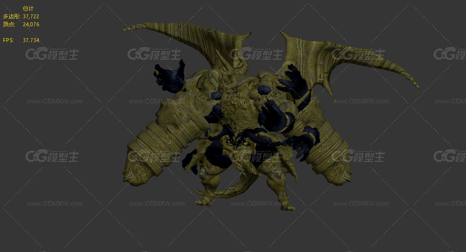 人形怪物 魔兽 异兽 妖怪 兽王 大魔王 地狱恶魔带骨骼绑定动画-1