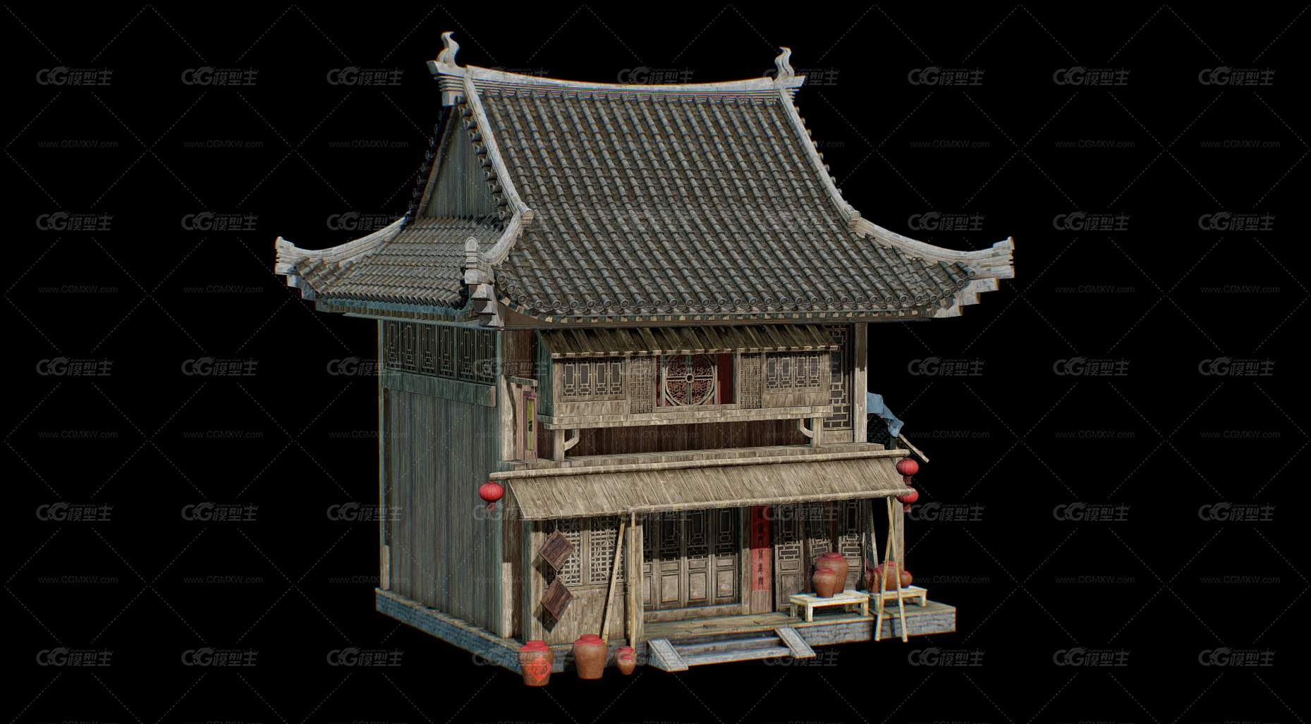 古代酒馆 中式建筑 酒店 酒坊 游戏酒铺 酒家 古代房屋 古代客栈 茶楼 驿站 古建筑 古代饭馆-2