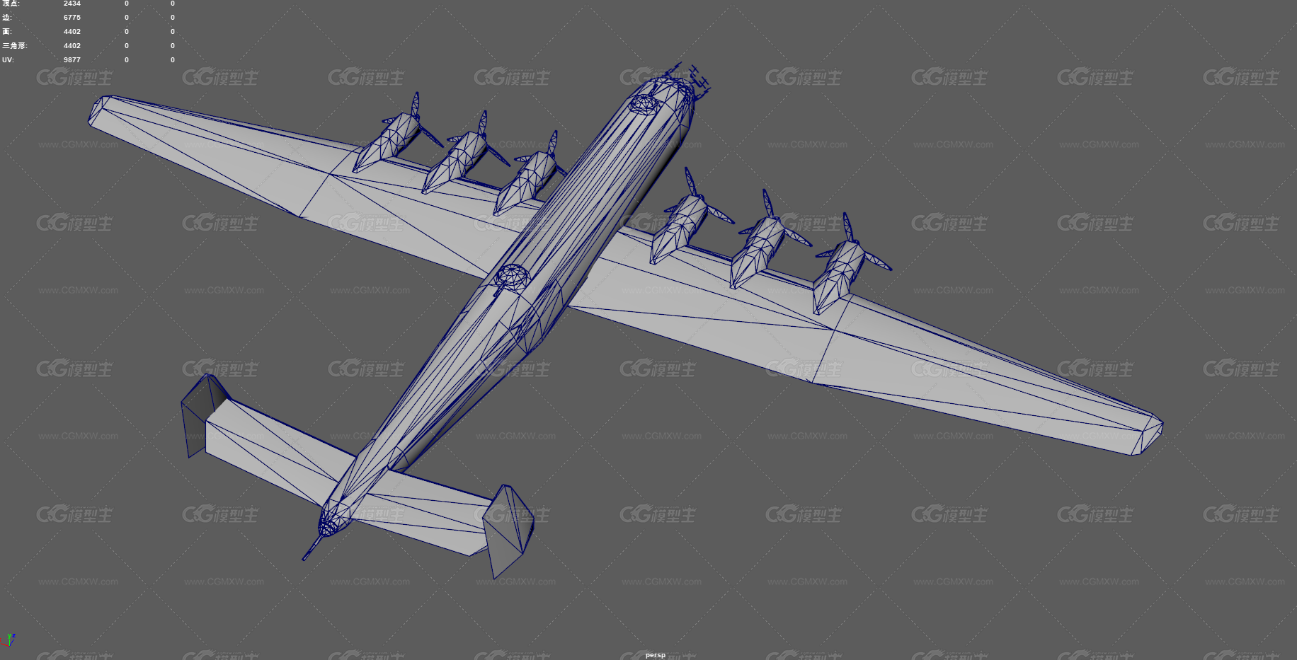 容克斯ju-390b 二战飞机 运输机 老式战机 军用运输机 螺旋桨飞机 重型轰炸机 军用飞机-11