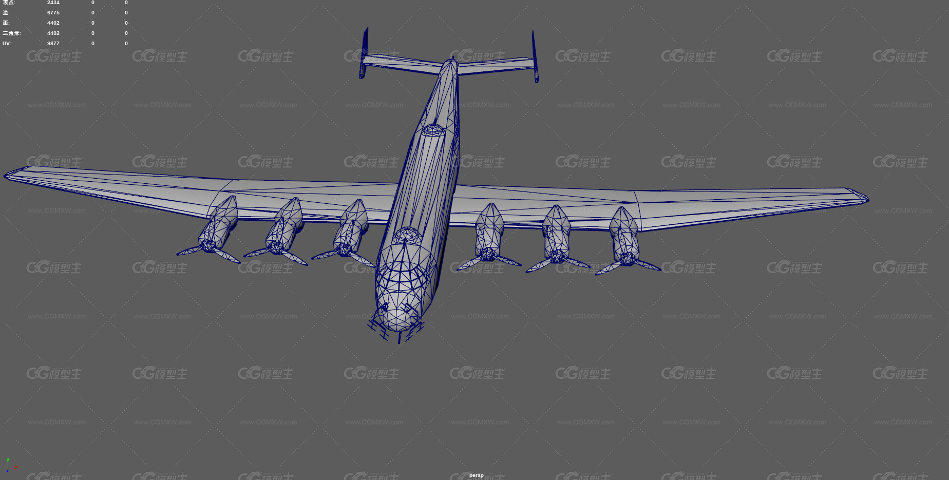 容克斯ju-390b 二战飞机 运输机 老式战机 军用运输机 螺旋桨飞机 重型轰炸机 军用飞机-12