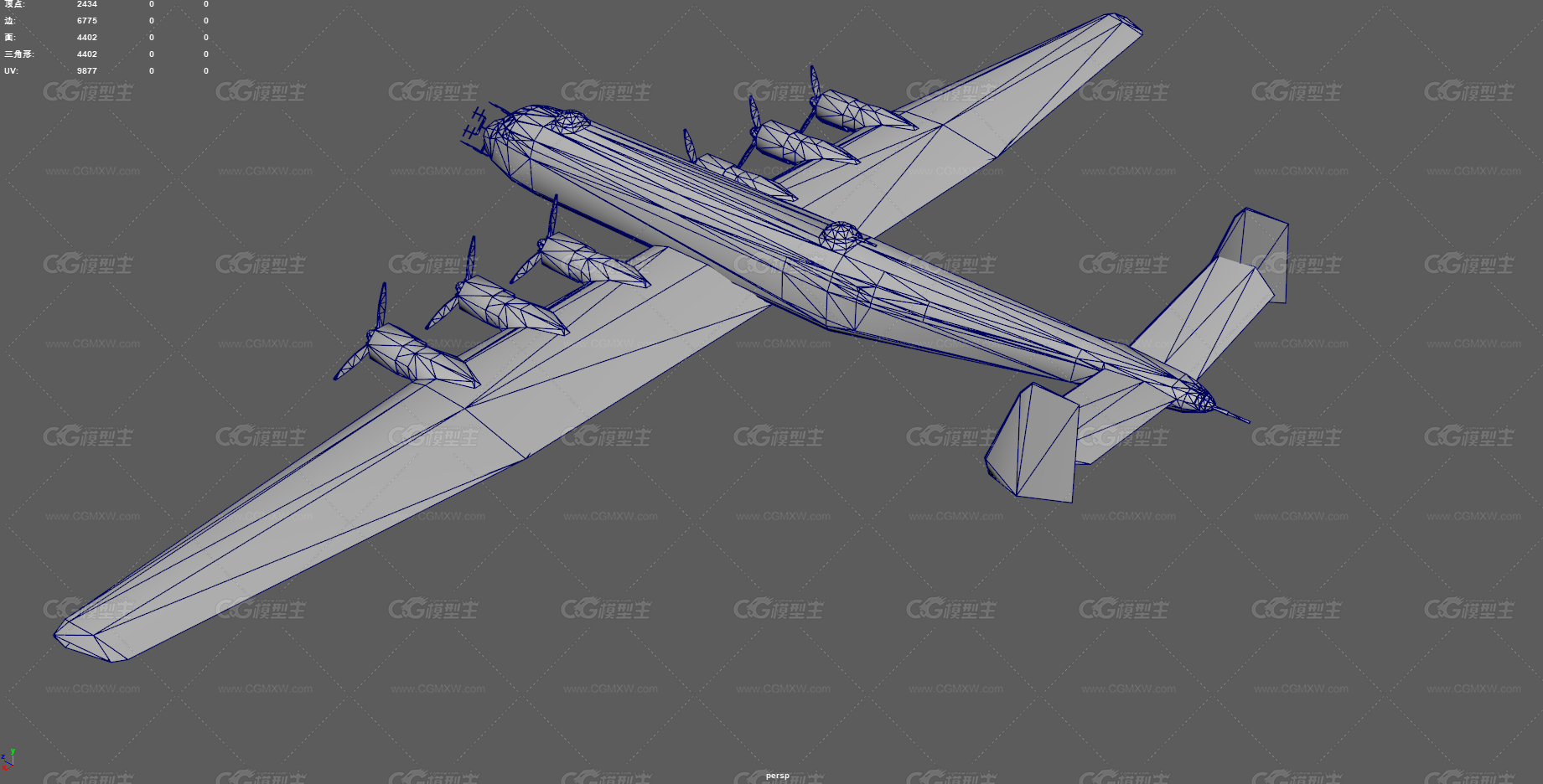 容克斯ju-390b 二战飞机 运输机 老式战机 军用运输机 螺旋桨飞机 重型轰炸机 军用飞机-14