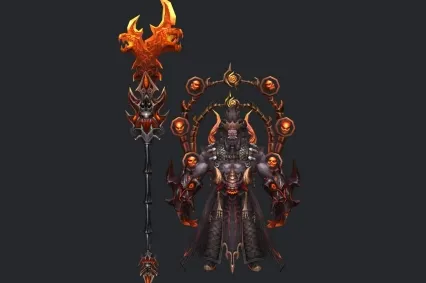 愤怒黑魔兽人 黑面人 怪物人形 魔王 至尊 boss 地狱恶魔领主 带骨骼绑定动画模型
