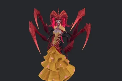 怪物女王 女妖怪 女妖精 邪魔头女 蝎子精 妖后 妖怪带骨骼绑定动画模型