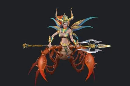 蝎子女王  蝎子女皇后  魔蝎女守护者 蛇蝎女王 女妖 妖后 游戏人物带骨骼绑定动画