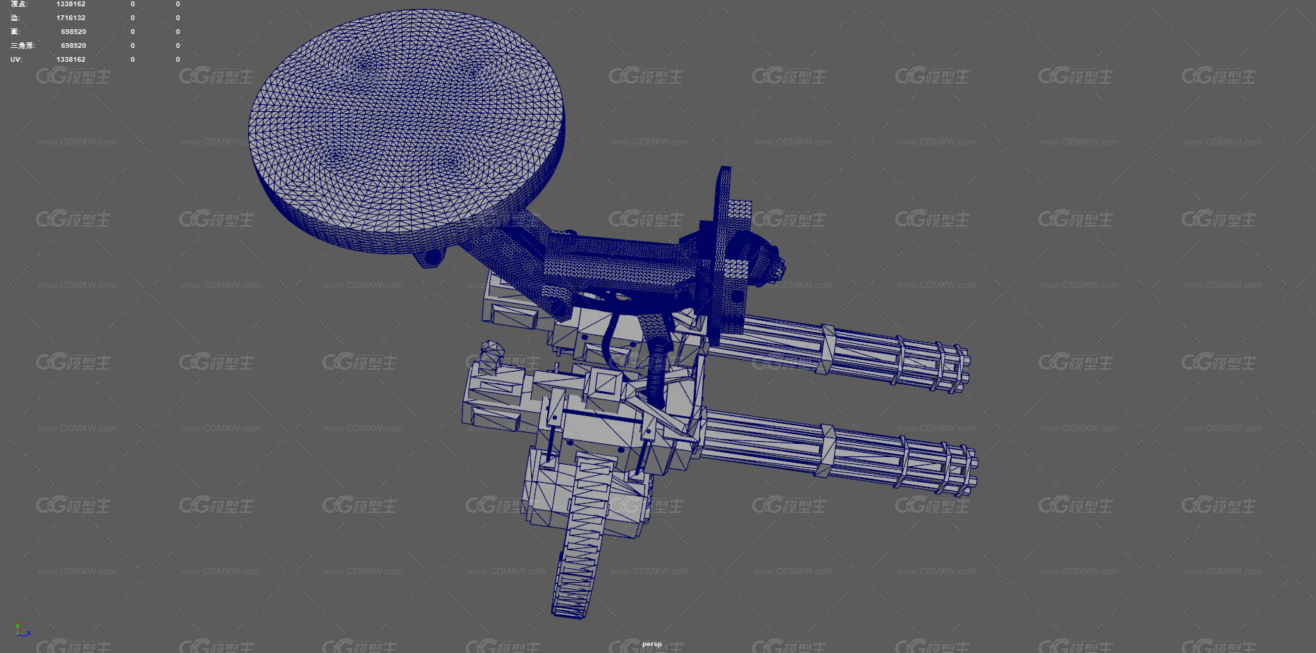 加特林机炮 炮塔 自动机炮 防空机枪 加特林机枪 重型武器 防御炮塔 武器系统 双联装加特林 防御塔-11