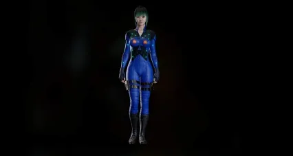 科幻女战士 星际特工 改造人 美少女 赛博朋克 女特工 超能女战士 皮衣皮甲 高科技装备 未来战士