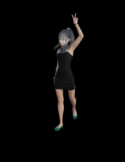 黑发  微笑   黑色连衣裙  性感   年轻女孩 美女 成熟女性 现代女性 年轻女性 游戏人物 现代人物带绑定