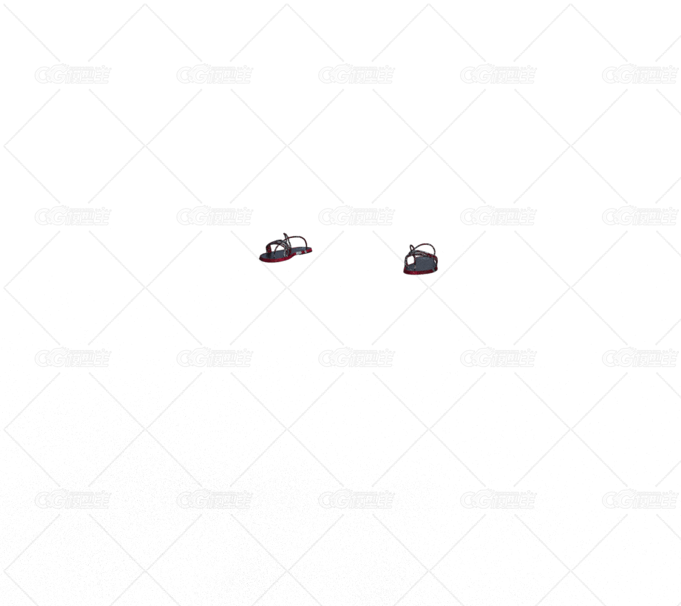 红色拖鞋  衣服   穿着装饰  写实   现代   骨骼绑定-1