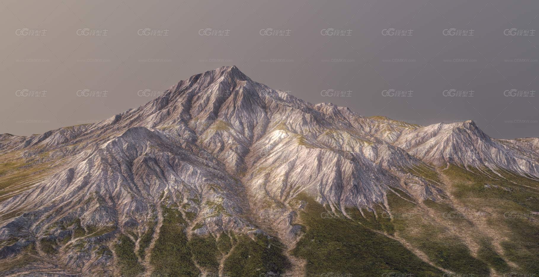 山 山脉 山体 山峰 沟壑 高山 山脉 地形 背景素材 地形素材 山峰沟壑 雪山 草地 峡谷 -1