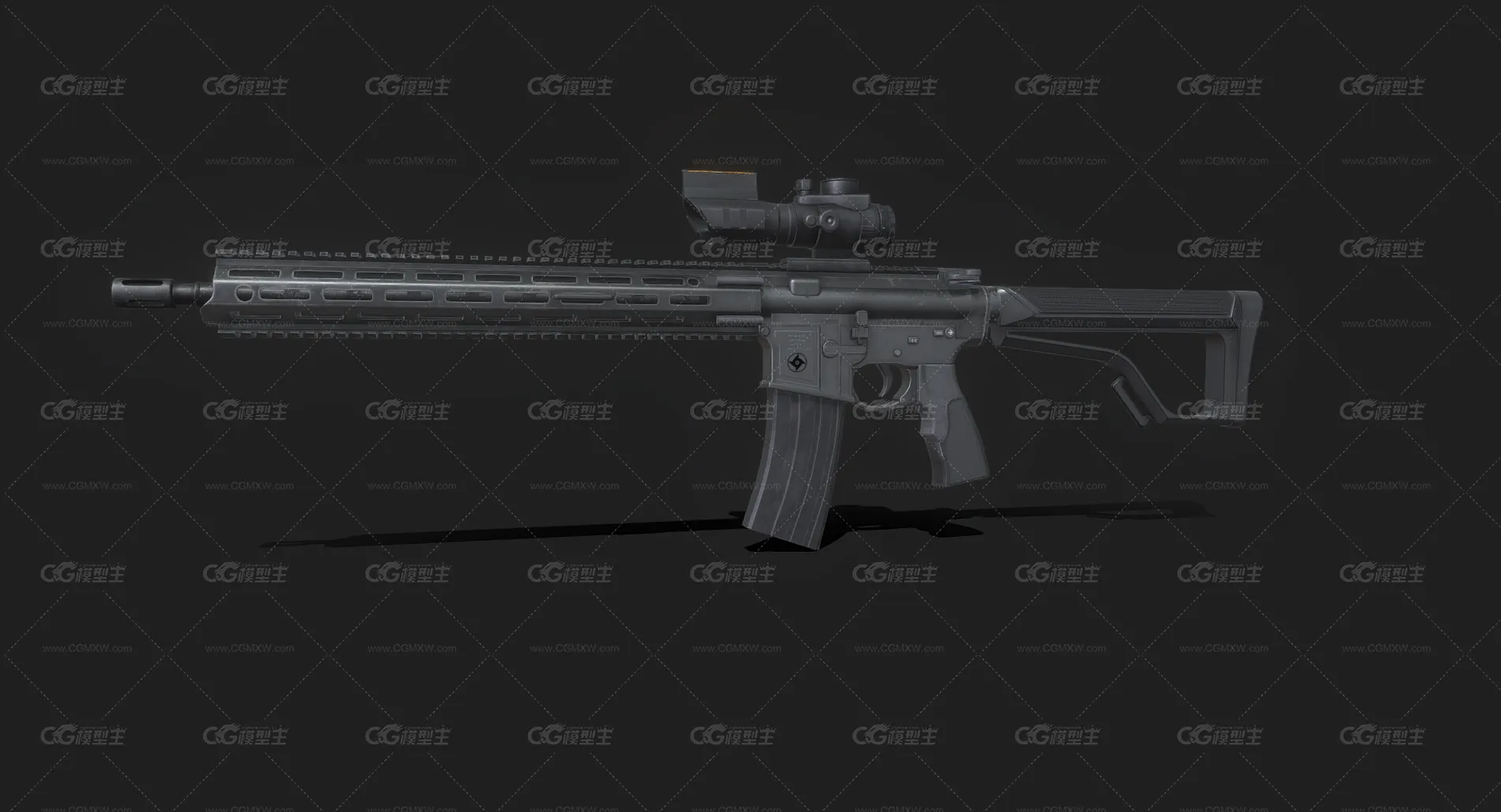 突击步枪 武器 AR15自动步枪 枪械 卡宾枪 现代武器 军事武器 战术版步枪 红点瞄准镜 美国枪支-1