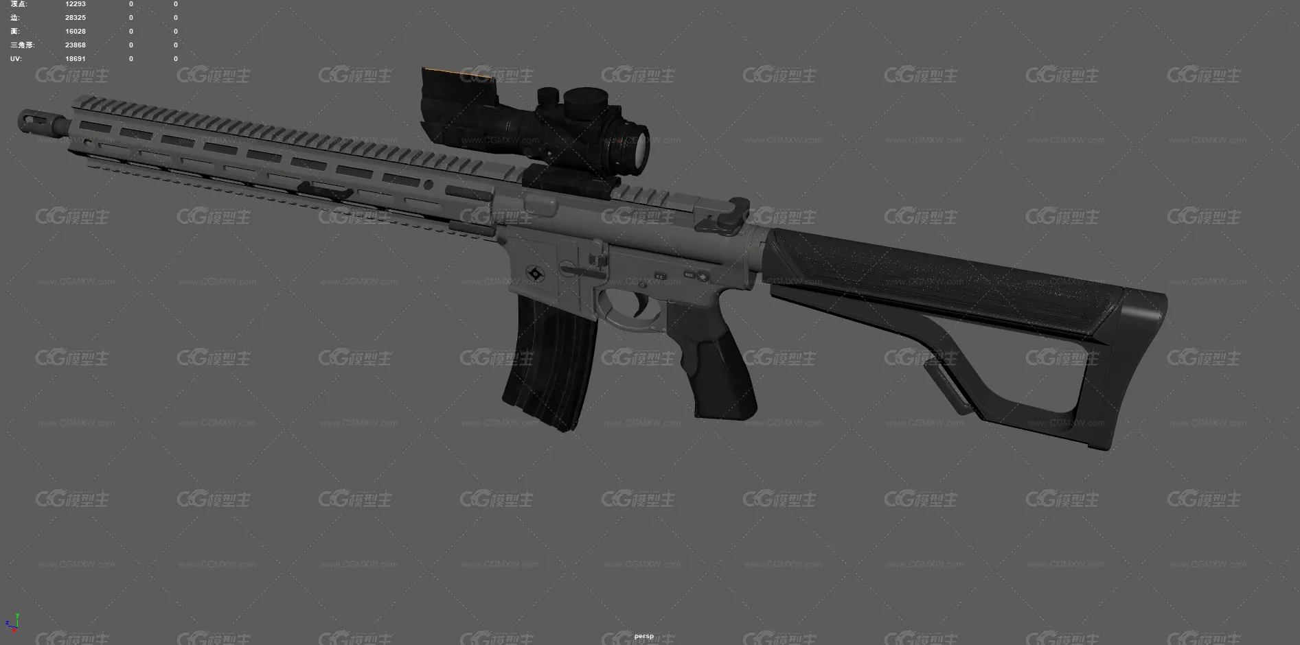 突击步枪 武器 AR15自动步枪 枪械 卡宾枪 现代武器 军事武器 战术版步枪 红点瞄准镜 美国枪支-7