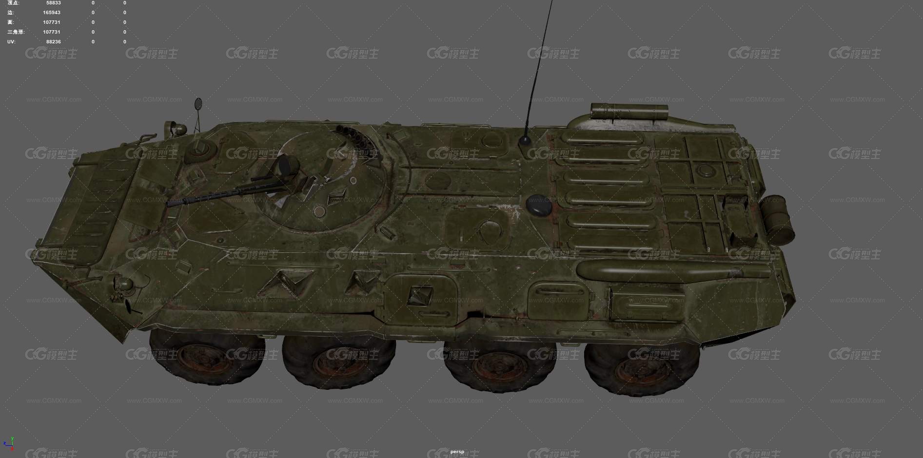 BTR80装甲车 突击炮车 轮式装甲车 运兵车 突击车 输送车 军事车辆 苏联装甲车 战术车-4