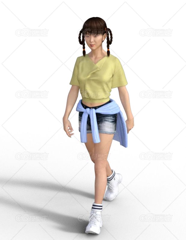 写实 可爱 清凉套装 美女 骨骼绑定-1