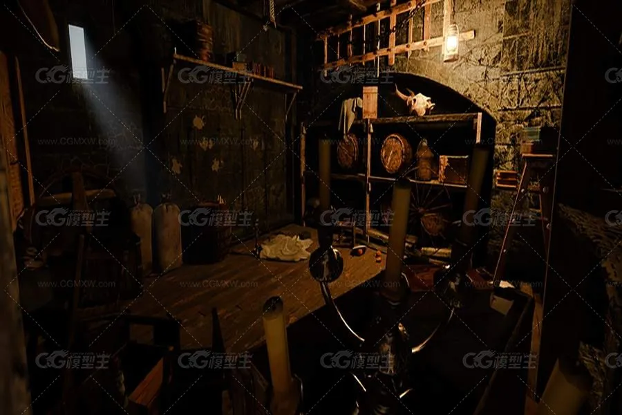 教堂场景 游戏场景 3D模型 恐怖场景 收藏室 写实-11