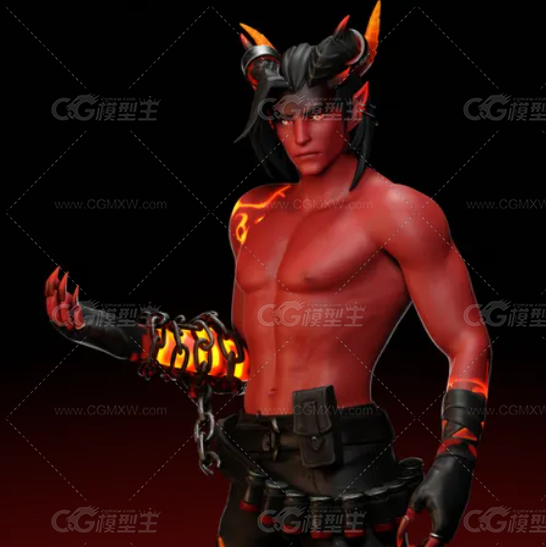 统治地狱 恶魔男孩 3D模型 魔鬼王子 次时代-9