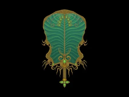 Q版卡通唯美仙侠玄幻道具古扇子水云扇