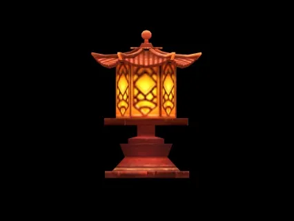 东方仙侠卡通玄幻场景道具摆件 庭院灯 宫灯 石灯