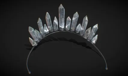 水晶皇冠   皇冠王冠  女王珠宝  水晶宝石头饰  魔法水晶  精灵王冠 PBR