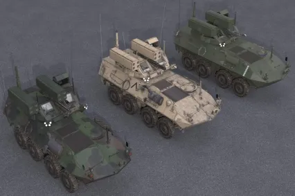 美国海军陆战队LAV-AD机动防空系统装甲车