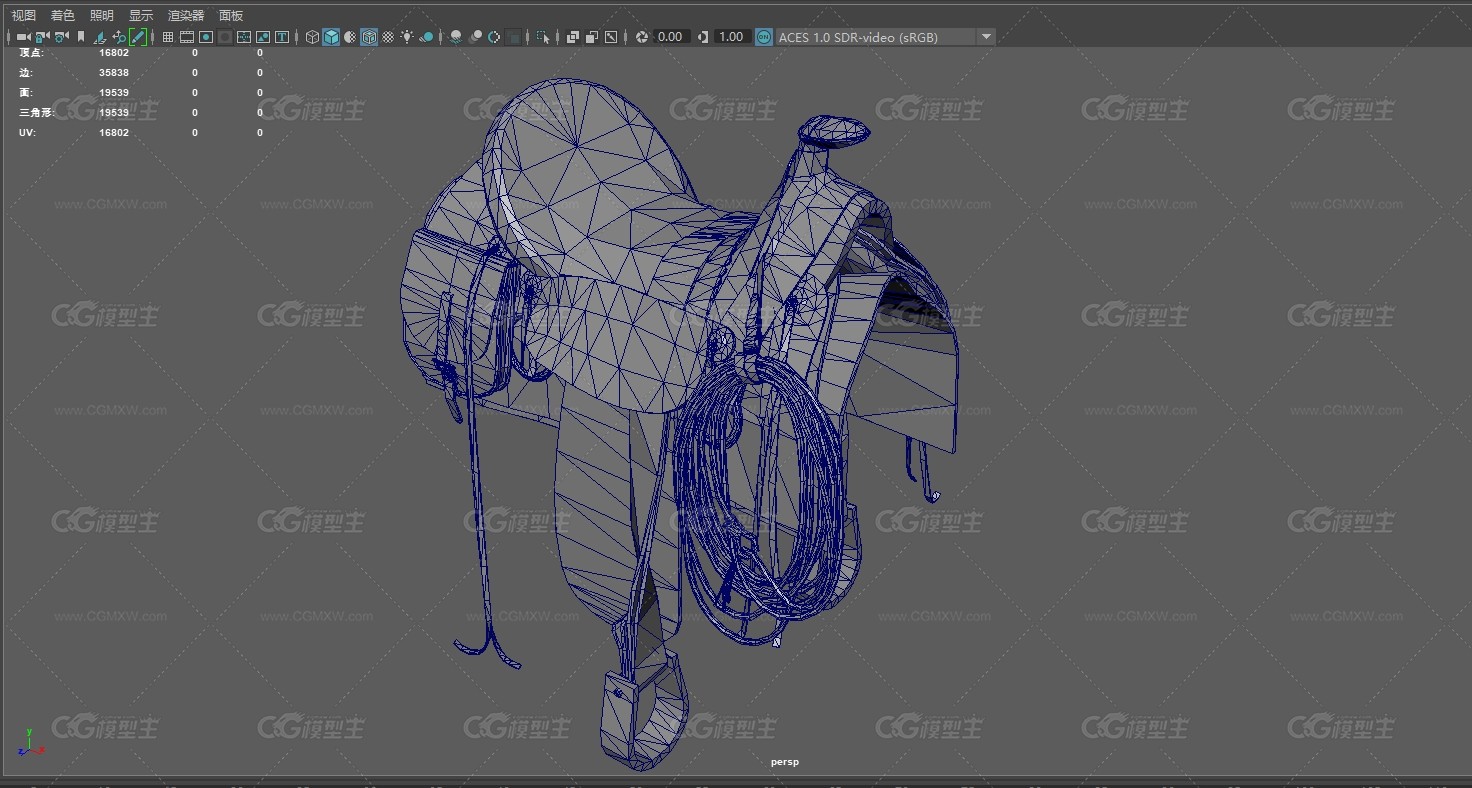 西部马鞍 PBR马鞍 鞍具 马具 场景部件座位 皮革马鞍-1
