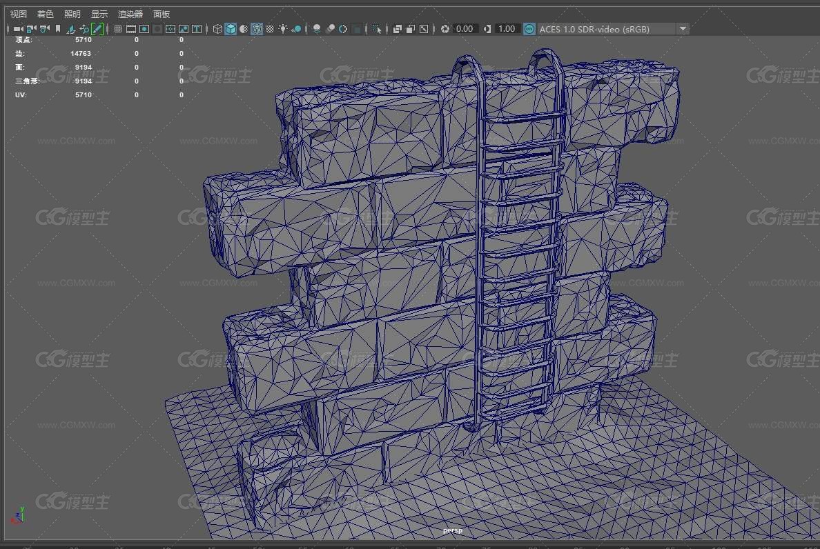 砖墙 土砖堆 铁梯子 PBR-6