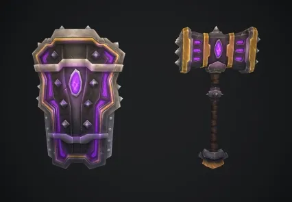 神域武器 战神之锤 圣锤 圣盾 卡通大锤
