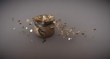 一袋硬币 钱袋 金币 财宝 宝藏 麻袋 古代钱袋 金币钱堆 古代钱袋 老钱袋 古代钱币 游戏币 金元