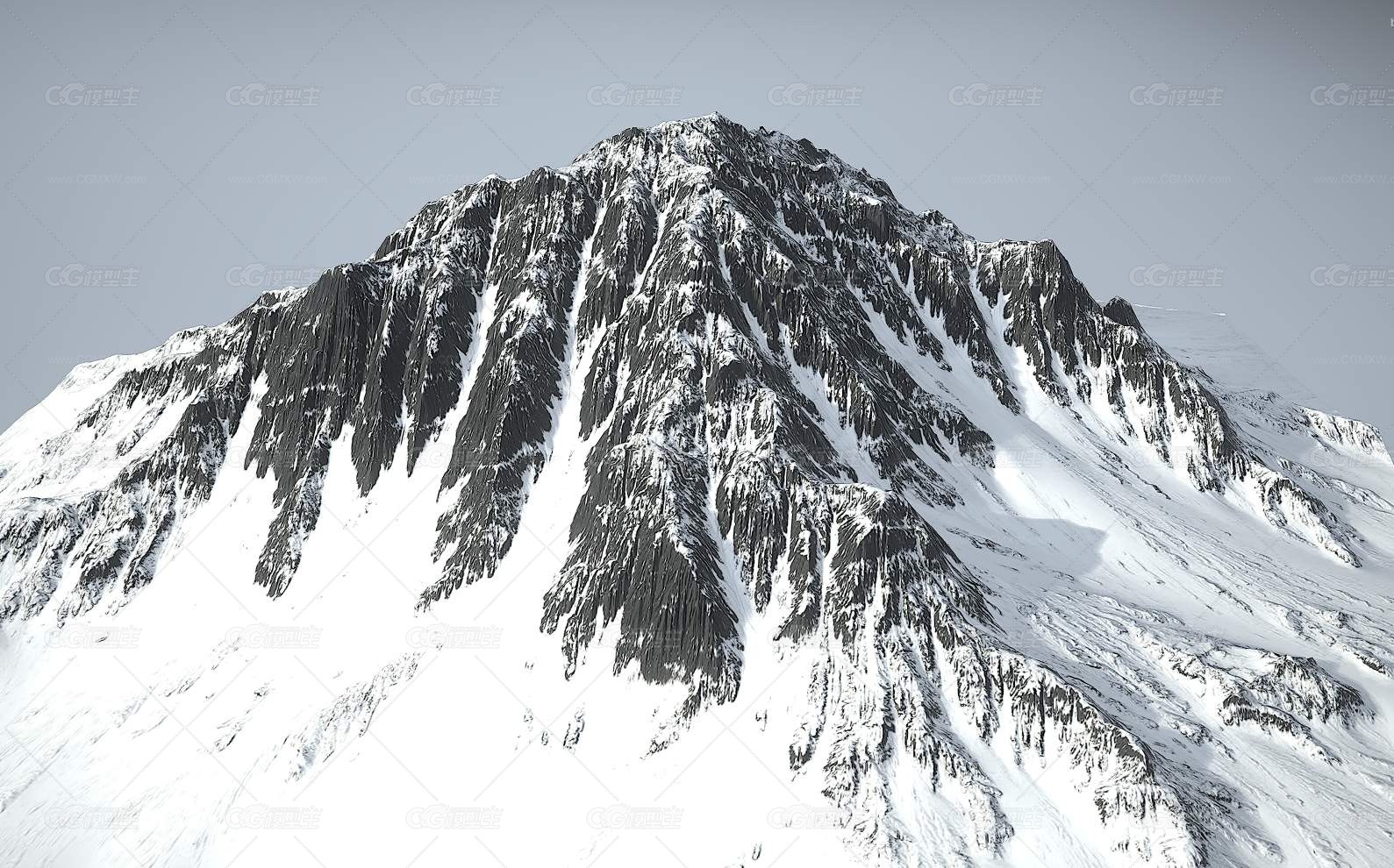 英雄山 雪山 山脉 自然景观 冰川 地形 PBR山坡-4