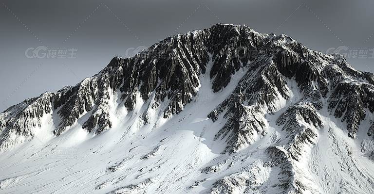 英雄山 雪山 山脉 自然景观 冰川 地形 PBR山坡-1