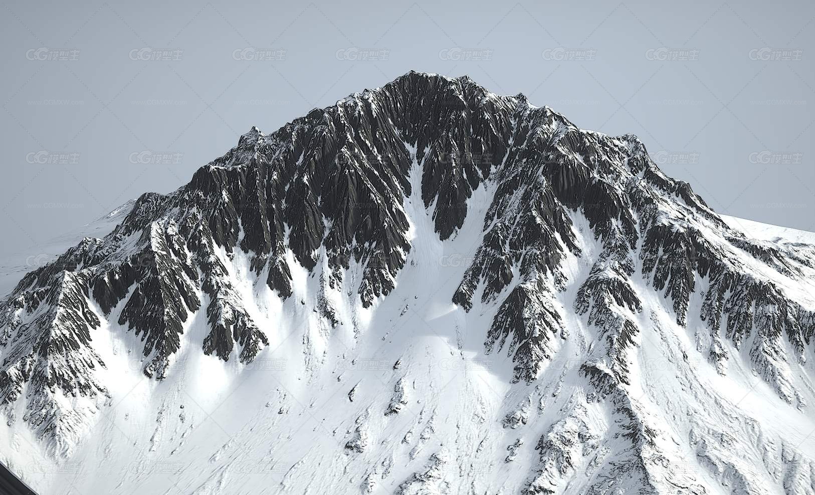 英雄山 雪山 山脉 自然景观 冰川 地形 PBR山坡-2