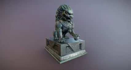 青铜狮子 石狮 狮子 铜狮 雕塑 斑驳铜狮 古代摆件 镇宅狮子 中华门狮 镇宅护卫 中式雕塑 
