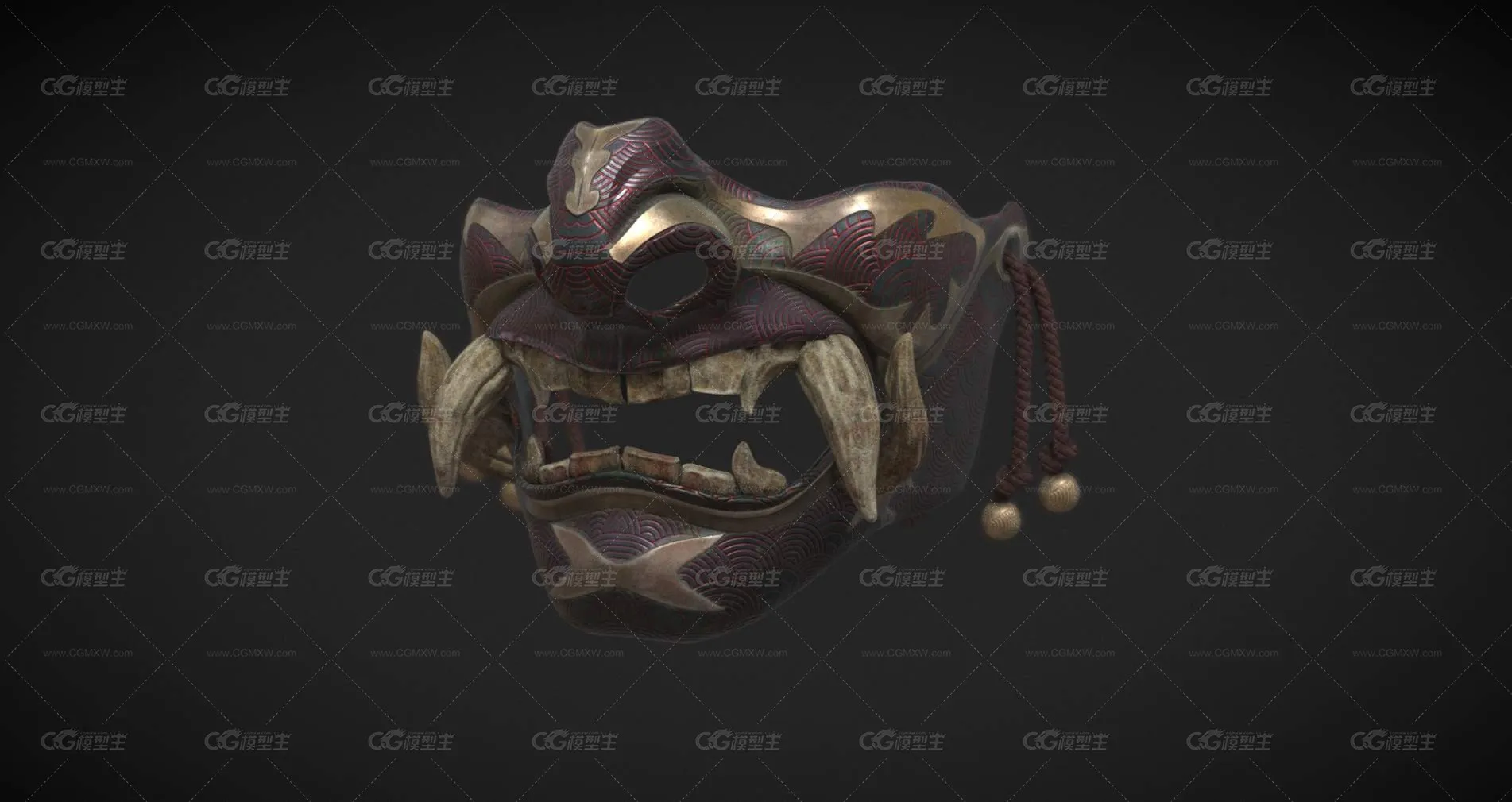 武士面具 武士面盔 鬼怪面具 罗刹面具 日本面具 日式盔 恶魔面具 大名面盔 战国头盔 修罗面具-1