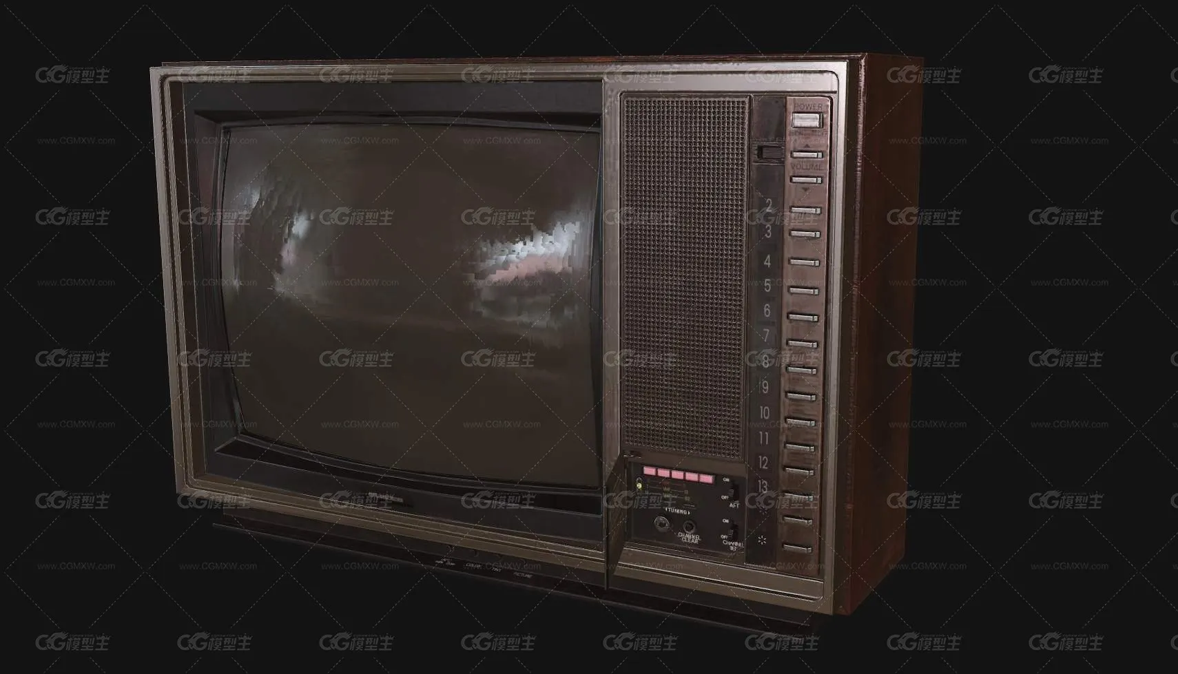 电视 PBR老式电视 古董电视 TV 电视机 -2