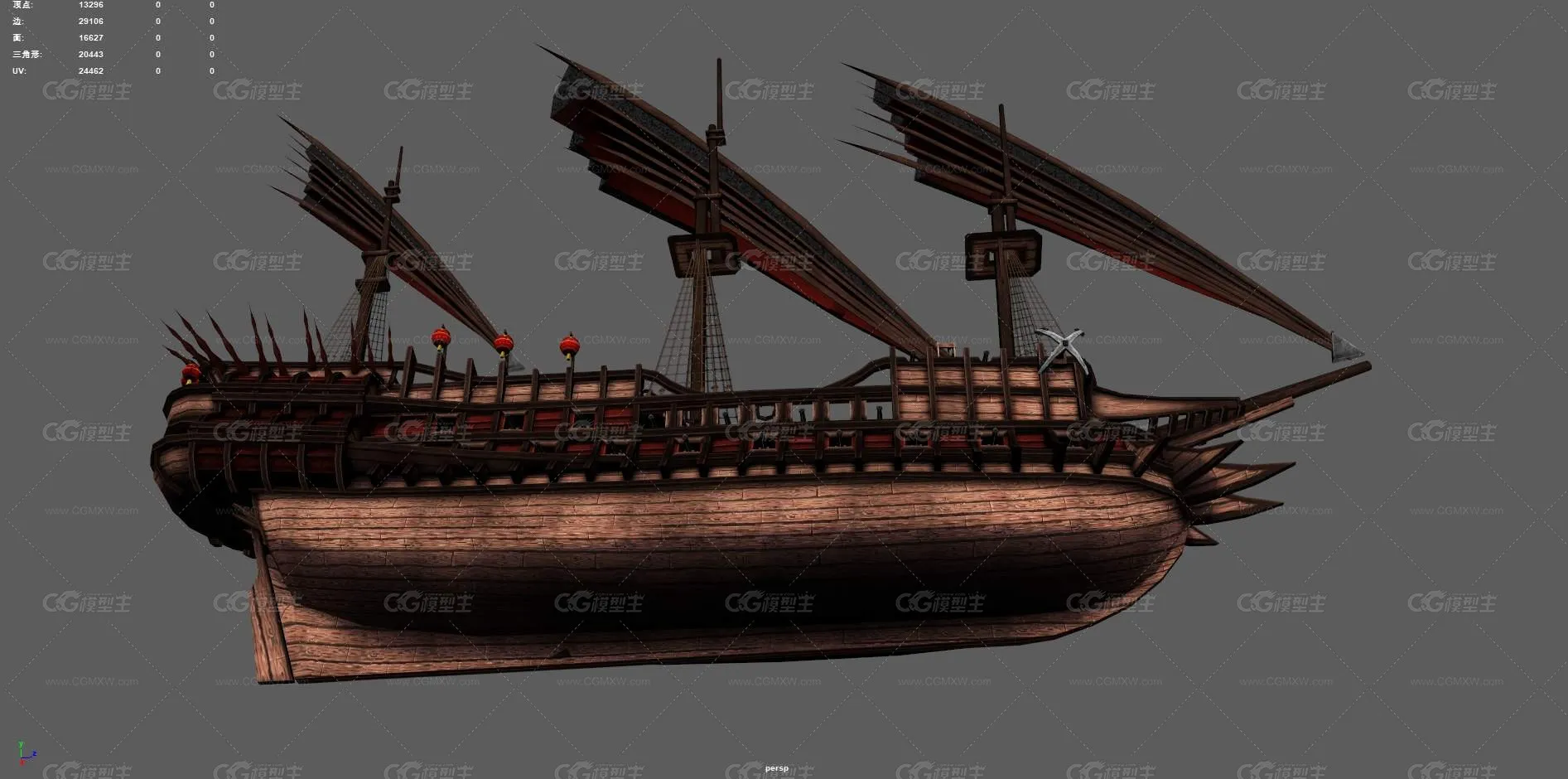 帆船 货运船 古代船 木船 欧洲船 海盗船 古代货船 亚洲海盗船 大船 古代帆船 复古船-4