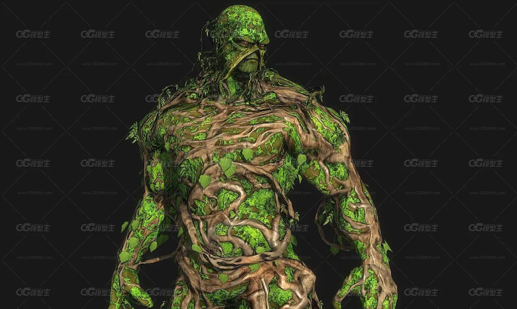 pbr树人 魔幻树妖 风格化树人 千年树妖王 森林树王-6