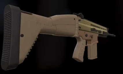 SCAR 17S 突击步枪 武器 枪械 装备  PBR冲锋枪
