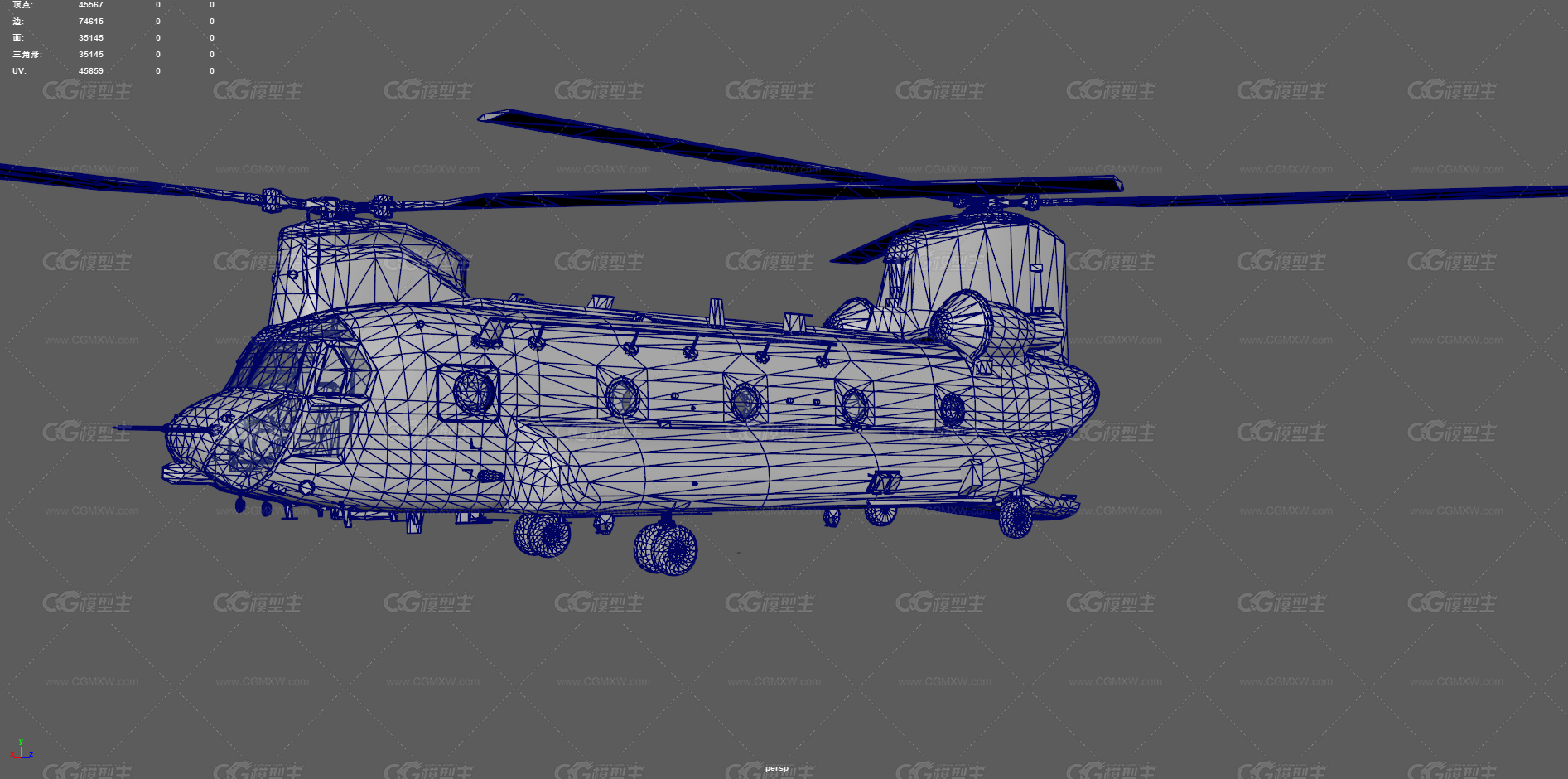 支奴干直升机 CH-47运输直升机 军用直升机 运输机 运输直升机 双螺旋桨运输机 美军运输机-17