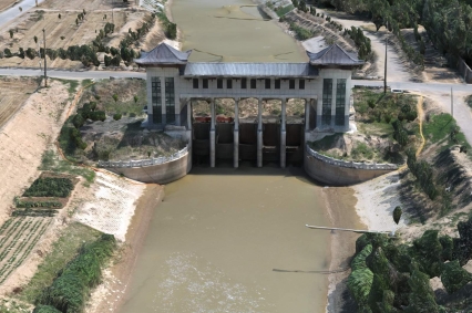 水渠渠首渠道闸门大坝水坝水库水利设施工程灌区引水灌溉数字孪生底板