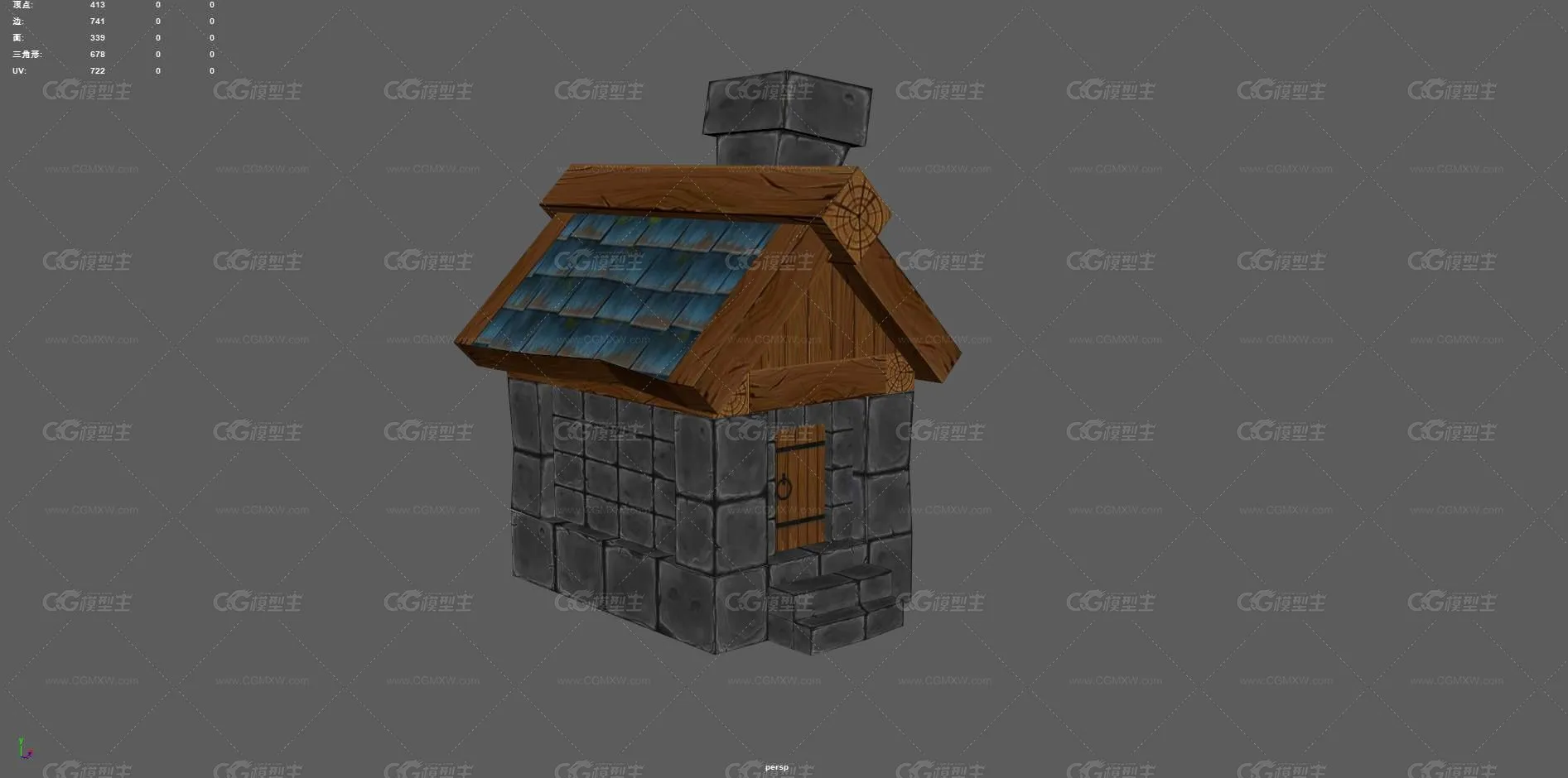 卡通房子 Q版房子 小屋 建筑 卡通建筑 瓦房 古代破木屋 风格化小屋 欧式建筑 手绘 动漫小屋-5