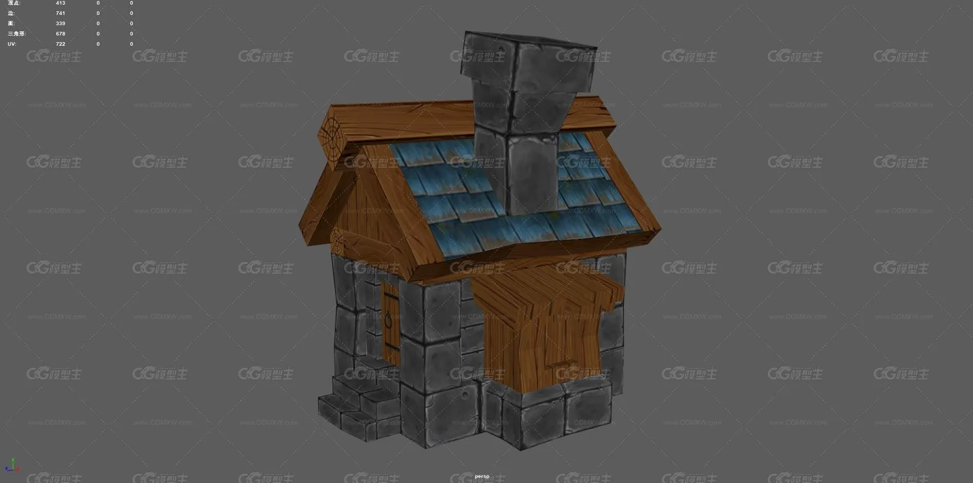 卡通房子 Q版房子 小屋 建筑 卡通建筑 瓦房 古代破木屋 风格化小屋 欧式建筑 手绘 动漫小屋-6