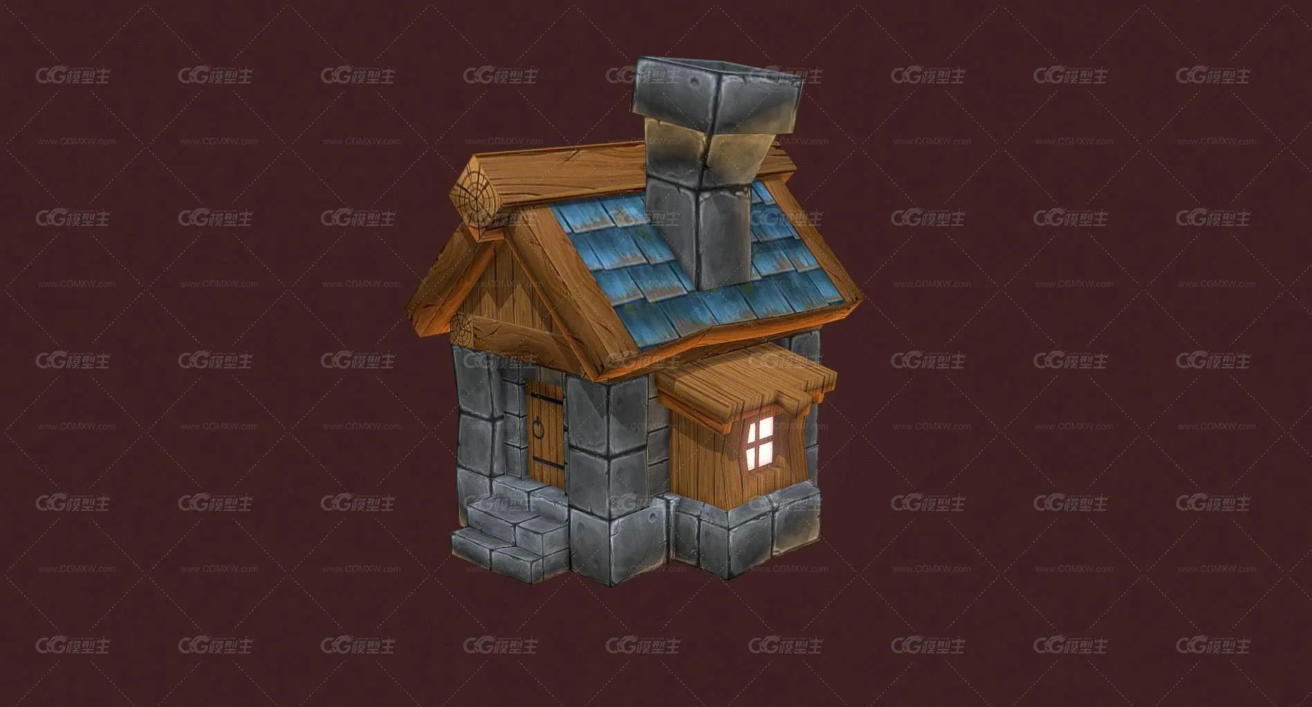 卡通房子 Q版房子 小屋 建筑 卡通建筑 瓦房 古代破木屋 风格化小屋 欧式建筑 手绘 动漫小屋-2