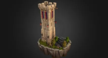 城堡塔 重建 中世纪建筑 3D模型 