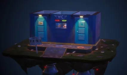 风格化公共厕所     卡通厕所场景    WC