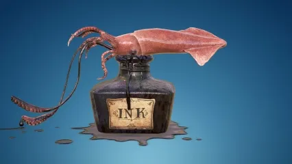 鱿鱼墨水瓶       鱿鱼墨汁     玻璃瓶墨水
