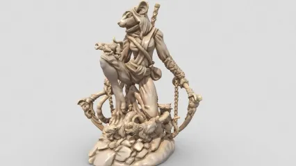 鼠忍者     刺客   3D可打印    手办鼠人