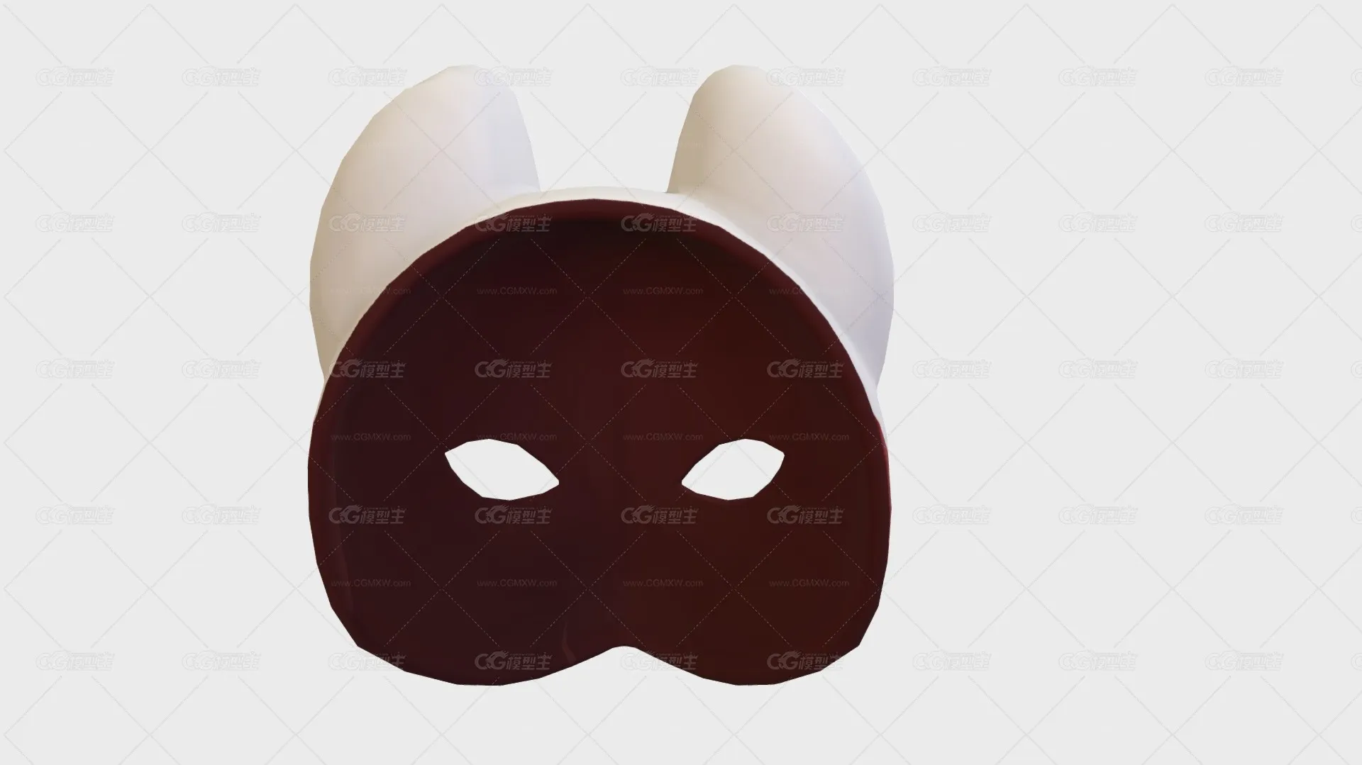 LOWPOLY卡通狐面 日本狐狸面具 和风 狐仙 狐面玩具 饰品 装饰 低面 Q版-3