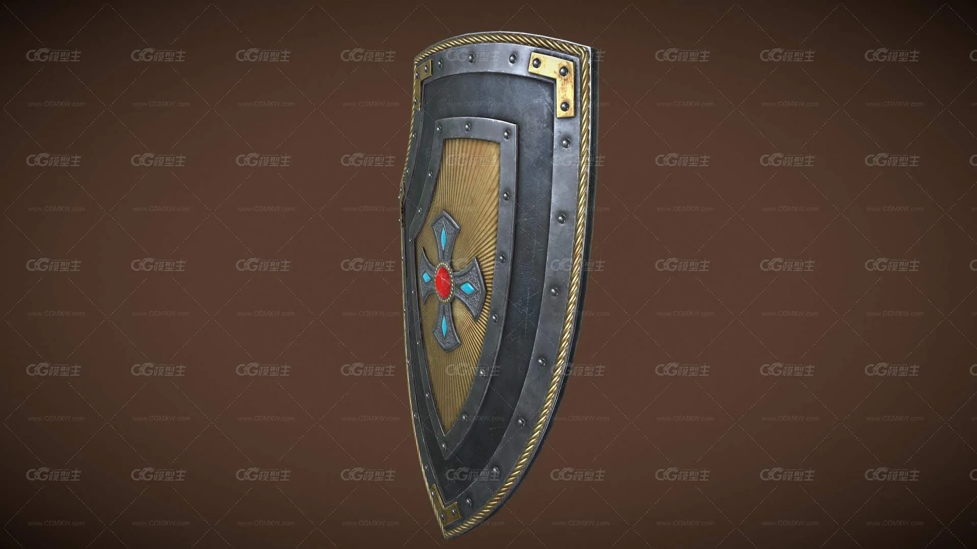 热兵器 骑士武器 骑士盾牌 木制盾牌 游戏盾牌-2