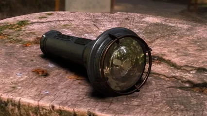 复古手电筒   树桩 写实 手电筒 照明灯